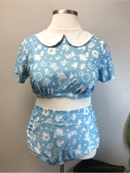 Disney Other - Disney Alice In Wonderland Blue 2-Piece Swimsuit - Size 22